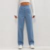 midelxp Straight Leg Trousers Pants for Women High Waisted Button Down Stretchy Business Work Pants with Multiple Pockets Elastic Waisted Business Casual Pants for Women Petite Pants for Women view 2