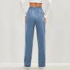 midelxp Straight Leg Trousers Pants for Women High Waisted Button Down Stretchy Business Work Pants with Multiple Pockets Elastic Waisted Business Casual Pants for Women Petite Pants for Women view 4