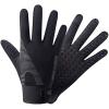 Gloves Unisex Gloves, Touch Screen Ice Silk Fabric Elastic Mittens, Breathable Full Finger Gloves for Outdoor Bicycle Riding, Black Full Finger view 1