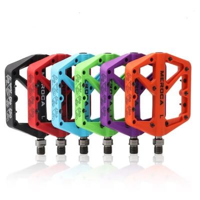 MTB Pedals Mountain Bike Pedals 3 Bearing Non-Slip Lightweight Nylon Fiber Bicycle Platform Pedals for BMX MTB 9/16" (Blue)