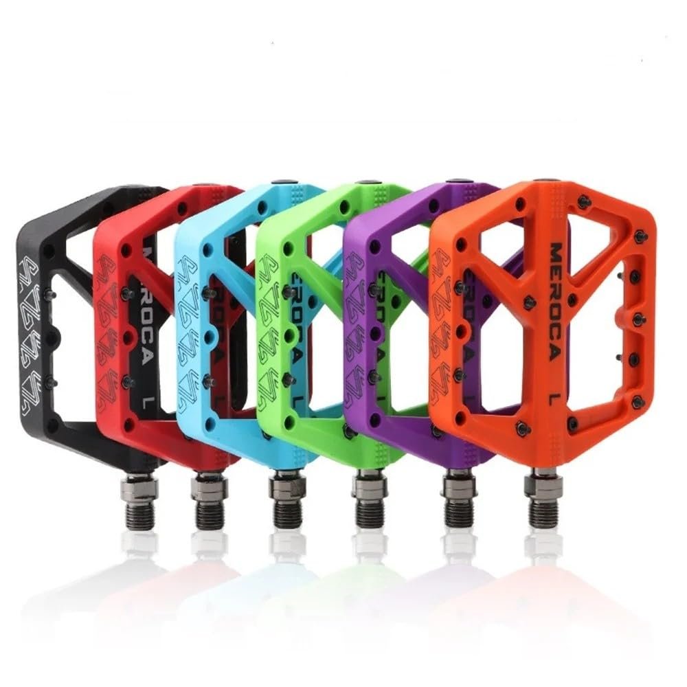 MTB Pedals Mountain Bike Pedals 3 Bearing Non-Slip Lightweight Nylon Fiber Bicycle Platform Pedals for BMX MTB 9/16" (Blue)