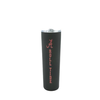 Decorvo Officially Licensed Collegiate Stainless Steel Tumbler - Double Walled Insulated Travel Tumbler with Slide Lid - 18 oz (Alabama - Black)
