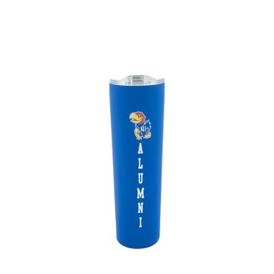 Decorvo Officially Licensed Collegiate Stainless Steel Tumbler - Double Walled Insulated Travel Tumbler with Slide Lid - 18 oz (Kansas Alumni - Blue)