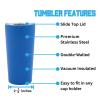 Decorvo Officially Licensed Collegiate Stainless Steel Tumbler - Double Walled Insulated Travel Tumbler with Slide Lid - 18 oz (Kansas Alumni - Blue) view 3