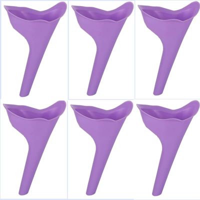 6 PCS Portable Reusable Women's Outdoor Standing Pee Silicone Funnel, for Outdoor, Activities Camping Trips, Hiking Gear, Traffic Jams and Queues