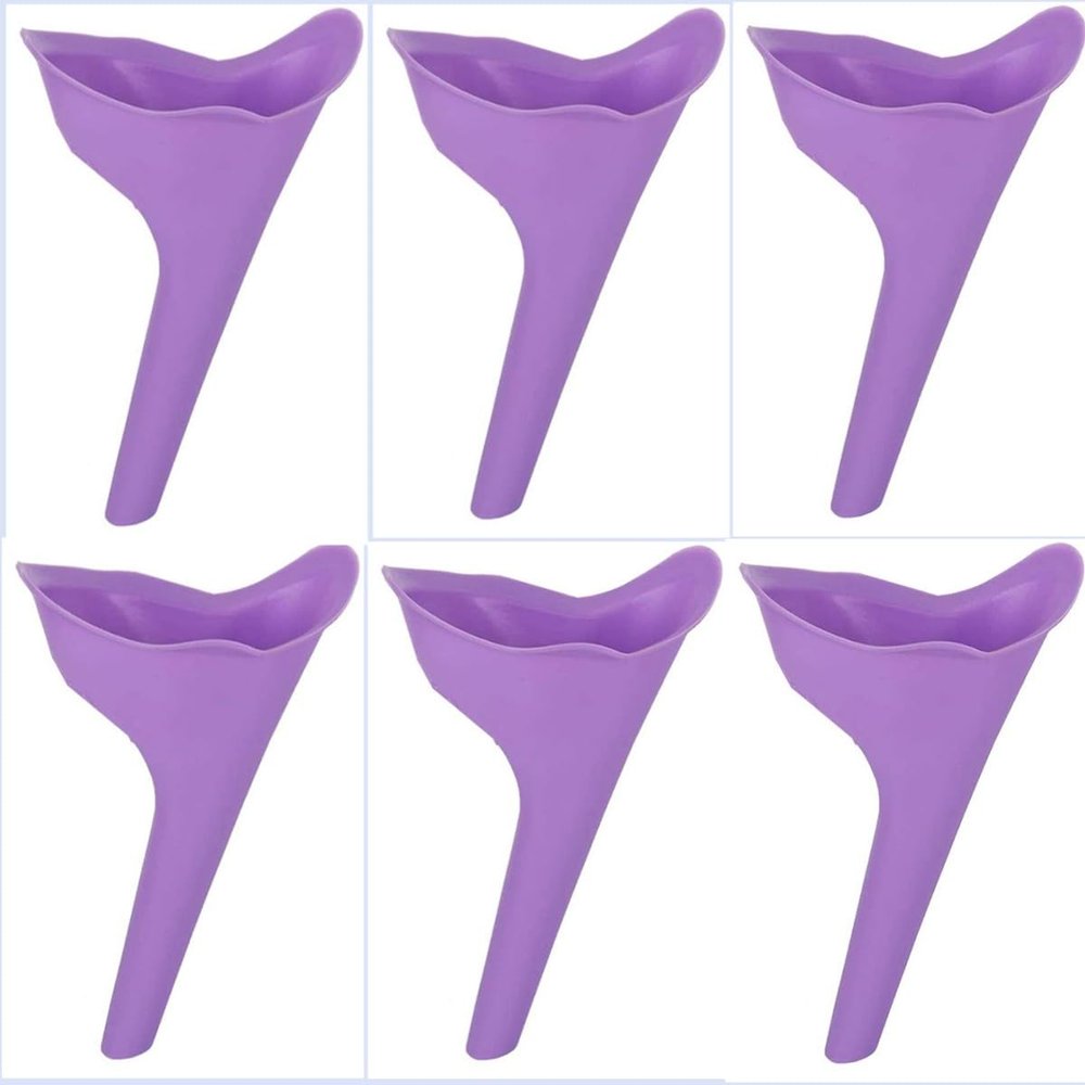 6 PCS Portable Reusable Women's Outdoor Standing Pee Silicone Funnel, for Outdoor, Activities Camping Trips, Hiking Gear, Traffic Jams and Queues