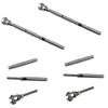 DBMIMPORTERS Marine 3/8" Thread Fork Swage Stud Turnbuckle 1/4" Cable Stainless Steel 4 Pcs view 1
