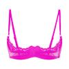 easyforever Women's Floral Lace Underwire Shelf Bra See Through Balconette Unlined Brassiere Rose Large view 2