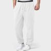 Cargo Sweatpants for Men 2025 Trendy Stretch Elastic Waist Jogger Pants Warm Fleece Pants Cozy Baggy Sports Trousers A- White view 3