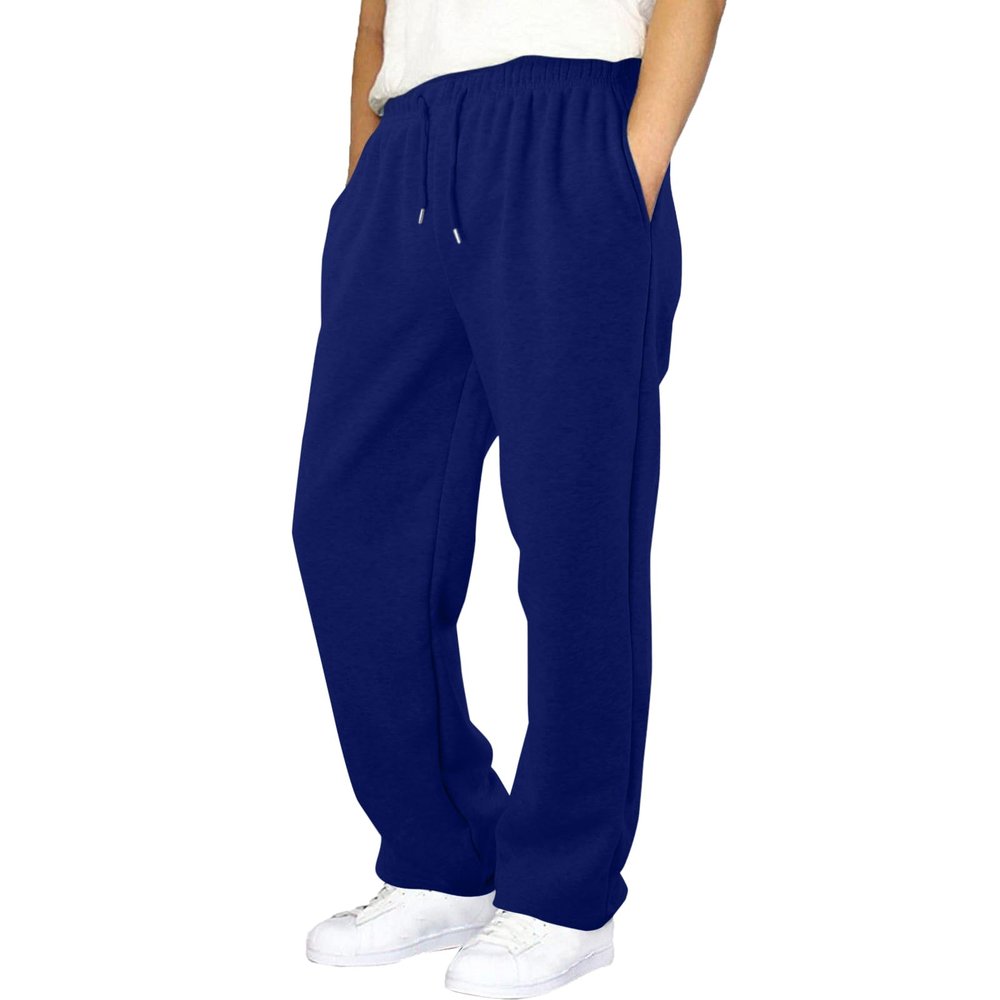 Cargo Sweatpants for Men 2025 Trendy Stretch Elastic Waist Jogger Pants Warm Fleece Pants Cozy Baggy Sports Trousers A- Blue