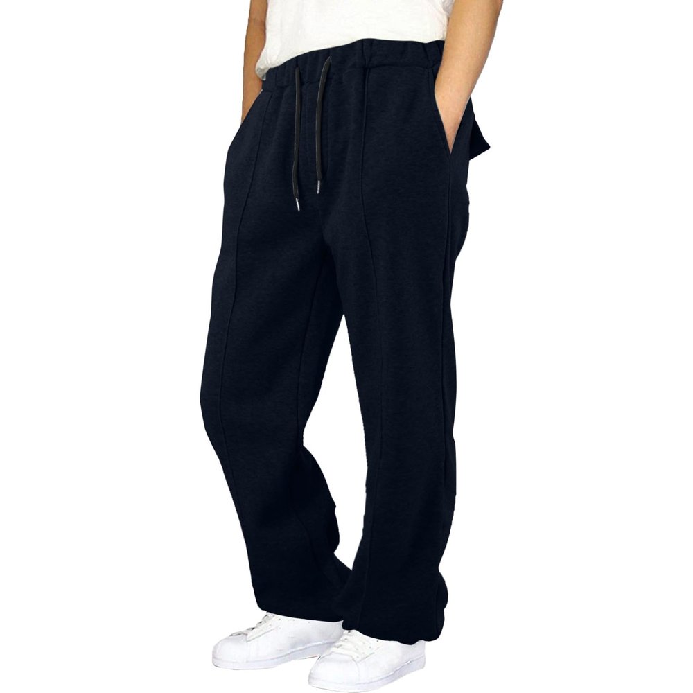 Cargo Sweatpants for Men 2025 Trendy Stretch Elastic Waist Jogger Pants Warm Fleece Pants Cozy Baggy Sports Trousers B- Navy