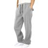 Cargo Sweatpants for Men 2025 Trendy Stretch Elastic Waist Jogger Pants Warm Fleece Pants Cozy Baggy Sports Trousers B- Grey view 1