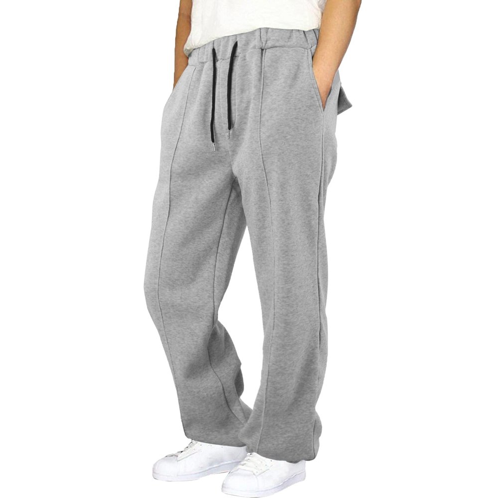 Cargo Sweatpants for Men 2025 Trendy Stretch Elastic Waist Jogger Pants Warm Fleece Pants Cozy Baggy Sports Trousers B- Grey