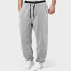 Cargo Sweatpants for Men 2025 Trendy Stretch Elastic Waist Jogger Pants Warm Fleece Pants Cozy Baggy Sports Trousers B- Grey view 3