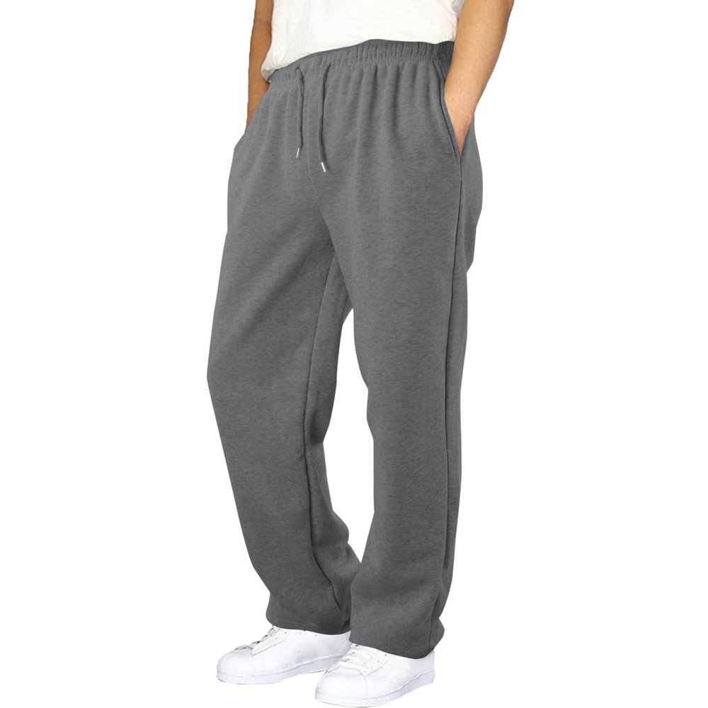 Cargo Sweatpants for Men 2025 Trendy Stretch Elastic Waist Jogger Pants Warm Fleece Pants Cozy Baggy Sports Trousers A- Grey