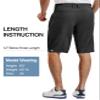 PULI Mens Shorts Long 12 Inch Inseam Golf Hiking Casual Flat Front Lightweight Comfort Athletic Travel Print Black 36 view 2