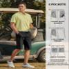 PULI Mens Shorts Long 12 Inch Inseam Golf Hiking Casual Flat Front Lightweight Comfort Athletic Travel Print Black 36 view 3