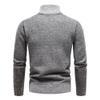 Maiyifu-GJ Men's Long Sleeve Fleece Quarter-Zip Sweater Casual Pullover Ribbed Knit Male Slim Knitted Wool Sweaters (Large,Light Gray 1) view 3