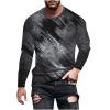 2023 Men Mens Long Sleeve Shirts Casual Gradient Color Loose Pullover Graphic Tee Shirts Fall Fashion Athletic Sweatshirts Long Sleeve Golf Shirts for Men Gray 3X view 1