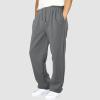Cargo Sweatpants for Men 2025 Trendy Stretch Elastic Waist Jogger Pants Warm Fleece Pants Cozy Baggy Sports Trousers A- Grey view 2
