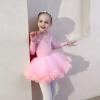 Exchoipm Kids Long Sleeve Lace Ballet Dress - Perfect for Ballet Performances and Dance Classes (US, Alpha, X-Large, Regular, Pink) view 2