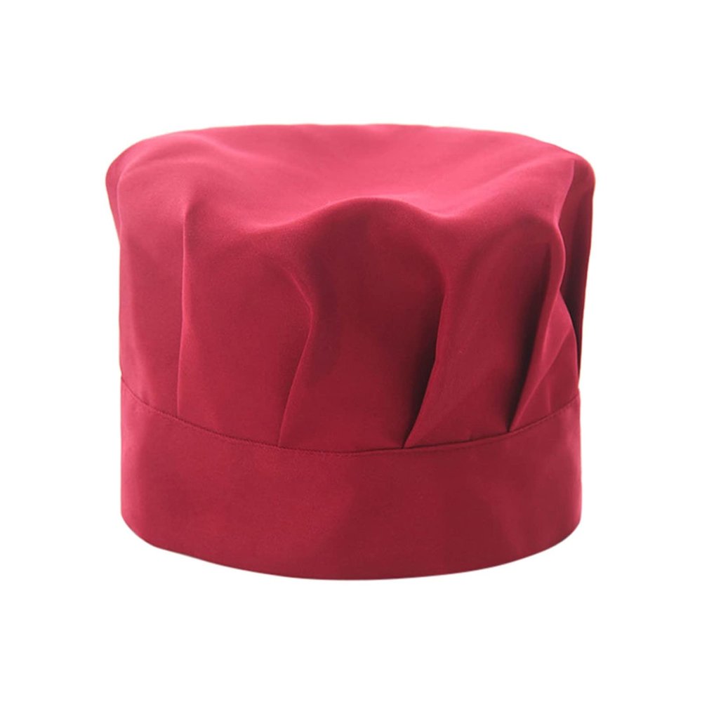 Chef Hat Adult Adjustable Kitchen Cooking Chef Cap 1 (Color : Rojo, Size : One Size)