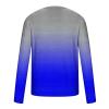 2023 Men Mens Long Sleeve Shirts Casual Gradient Color Loose Pullover Graphic Tee Shirts Fall Fashion Athletic Sweatshirts Heavyweight Long Sleeve t Shirts for Men Blue 4X view 3