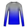 2023 Men Mens Long Sleeve Shirts Casual Gradient Color Loose Pullover Graphic Tee Shirts Fall Fashion Athletic Sweatshirts Heavyweight Long Sleeve t Shirts for Men Blue 4X view 4