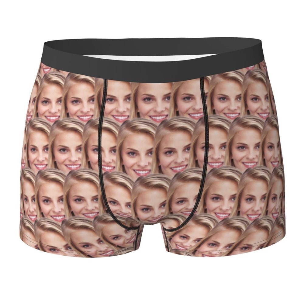 Custom Underwear Personalized for Men, Custom Men's Underwear Boxer Shorts with Face, Personalized Gifts For Him Large