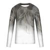 2023 Mens Long Sleeve Shirts Casual Gradient Color Loose Pullover Graphic Tee Shirts Fall Fashion Athletic Sweatshirts Mens Long Sleeve Cotton Shirts Gray 4X view 3