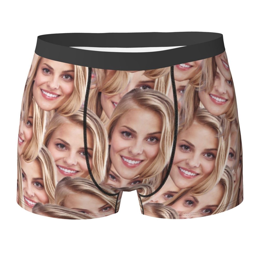 Custom Boxer Brief for Men, Custom Men's Underwear Boxer Shorts with Face, Customized Gifts for Husband Medium