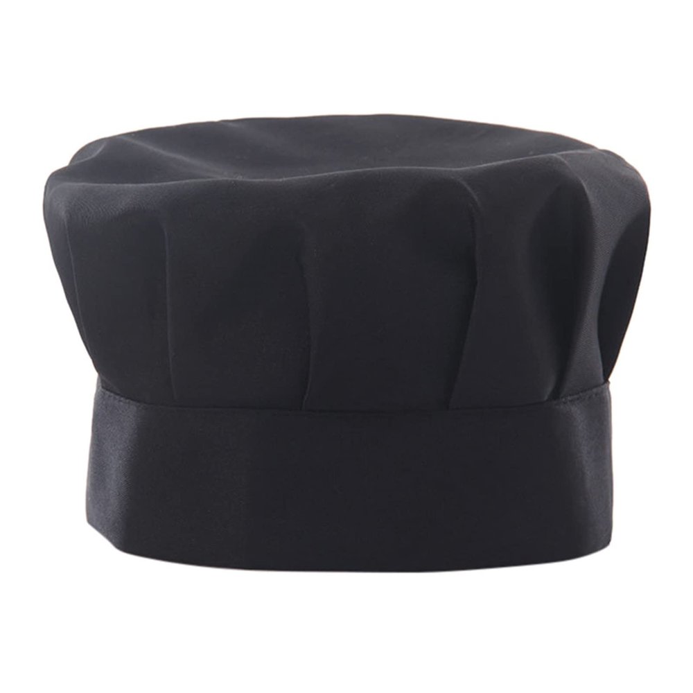 Chef Hat Adult Adjustable Kitchen Cooking Chef Cap 1 (Color : Black, Size : One Size)