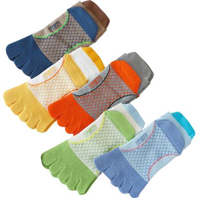 Antcher Kids Cotton Toe Socks, Five Finger Socks Breathable Sport Running Toe Socks for Children 3-12 Years, 5 Pairs (US, Age, 3 Years, 6 Years, Multi)
