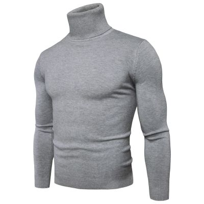 SAMST Mens Ribbed Slim Fit Knitted Pullover Turtleneck Sweater Casual Thermal Sweaters Basic Tops Lightweight Sweaters(Dark Gray,XXL)
