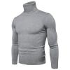 SAMST Mens Ribbed Slim Fit Knitted Pullover Turtleneck Sweater Casual Thermal Sweaters Basic Tops Lightweight Sweaters(Dark Gray,XXL) view 1