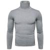SAMST Mens Ribbed Slim Fit Knitted Pullover Turtleneck Sweater Casual Thermal Sweaters Basic Tops Lightweight Sweaters(Dark Gray,XXL) view 2