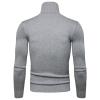 SAMST Mens Ribbed Slim Fit Knitted Pullover Turtleneck Sweater Casual Thermal Sweaters Basic Tops Lightweight Sweaters(Dark Gray,XXL) view 3