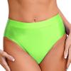 ACSUSS Women's Oil Glossy Bikini Briefs Cheeky Bottoms Shiny Silky Smooth Pants Sexy Underwear Fluorescent Green Medium view 3