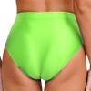 ACSUSS Women's Oil Glossy Bikini Briefs Cheeky Bottoms Shiny Silky Smooth Pants Sexy Underwear Fluorescent Green Medium view 4