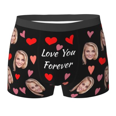 Custom Boxers for Men, Custom Funny Boxer Briefs with Face, Gifts for Boyfriend Husband Him Medium
