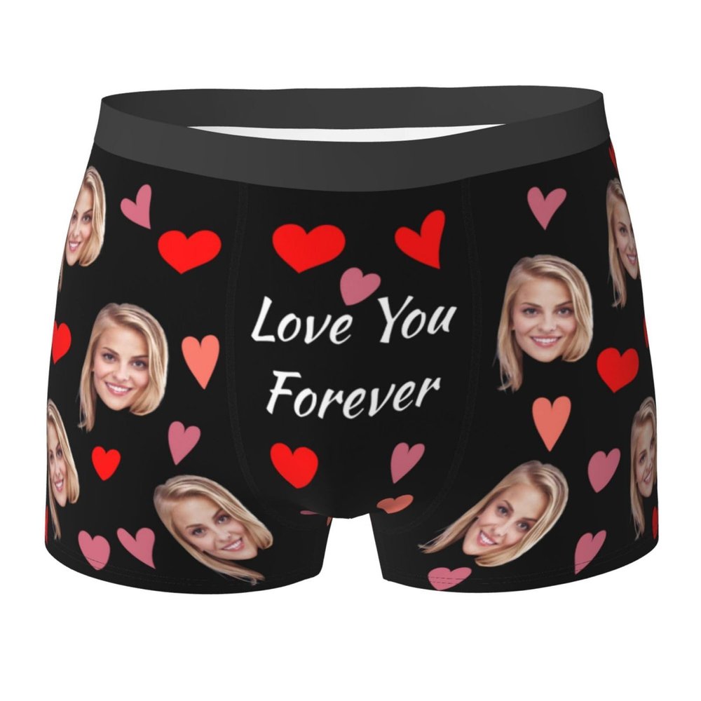 Custom Boxers for Men, Custom Funny Boxer Briefs with Face, Gifts for Boyfriend Husband Him Medium