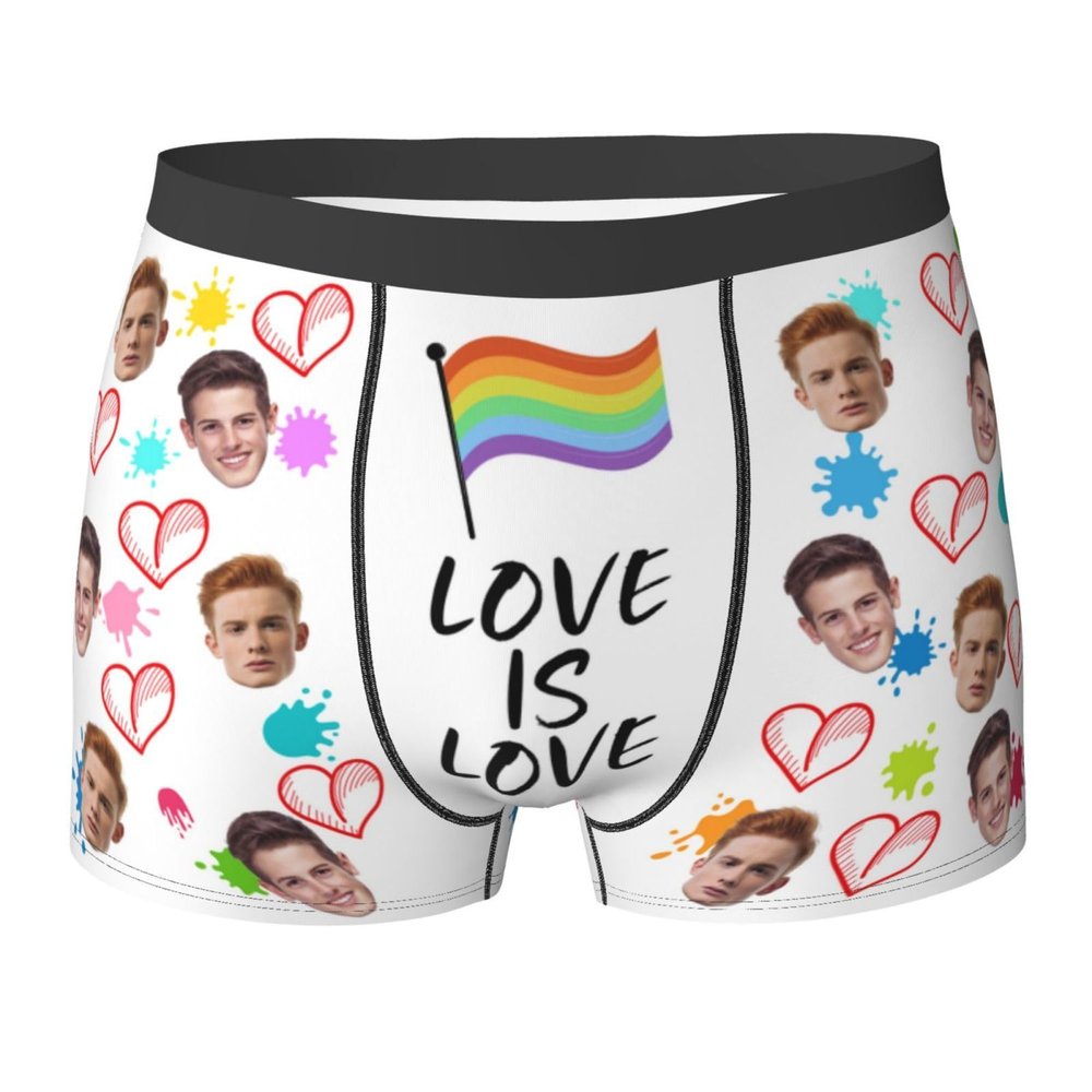 Custom Boxer Brief for Men, Custom Funny Men's Underwear with Face, Personalized Gifts For Him Medium