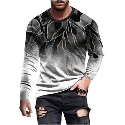 clearance of sales today deals prime Mens Long Sleeve Shirts Casual Gradient Color Loose Pullover Graphic Tee Shirts Fall Fashion Athletic Sweatshirts brown long sleeve shirt men Black XL
