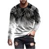 clearance of sales today deals prime Mens Long Sleeve Shirts Casual Gradient Color Loose Pullover Graphic Tee Shirts Fall Fashion Athletic Sweatshirts brown long sleeve shirt men Black XL view 1