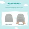 Newborn Cotton ospital Hat Mittens Baby eanie Solid Infant Baby Hats and No Scratch Mitten Soft Gloves (Navy, One Size) view 3