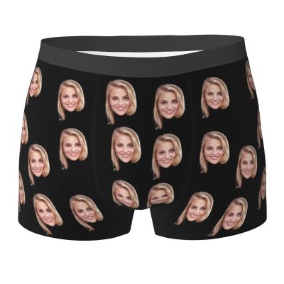 Custom Underwear for Men, Custom Men Boxer Briefs with Face, Gifts for Boyfriend Husband Him Large