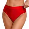 ACSUSS Women's Oil Glossy Bikini Briefs Cheeky Bottoms Shiny Silky Smooth Pants Sexy Underwear Red X-Large view 2
