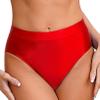 ACSUSS Women's Oil Glossy Bikini Briefs Cheeky Bottoms Shiny Silky Smooth Pants Sexy Underwear Red X-Large view 3