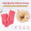 Century Star Kids White Winter Warm Gloves for Boys Girls Knitted Gloves Thermal Fleece Lined Mittens 1 Pair White 5-8 Years view 2