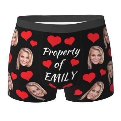 Custom Boxers for Men, Custom Mens Underwear Boxer Briefs with Face, Gifts for Boyfriend Husband Him Medium